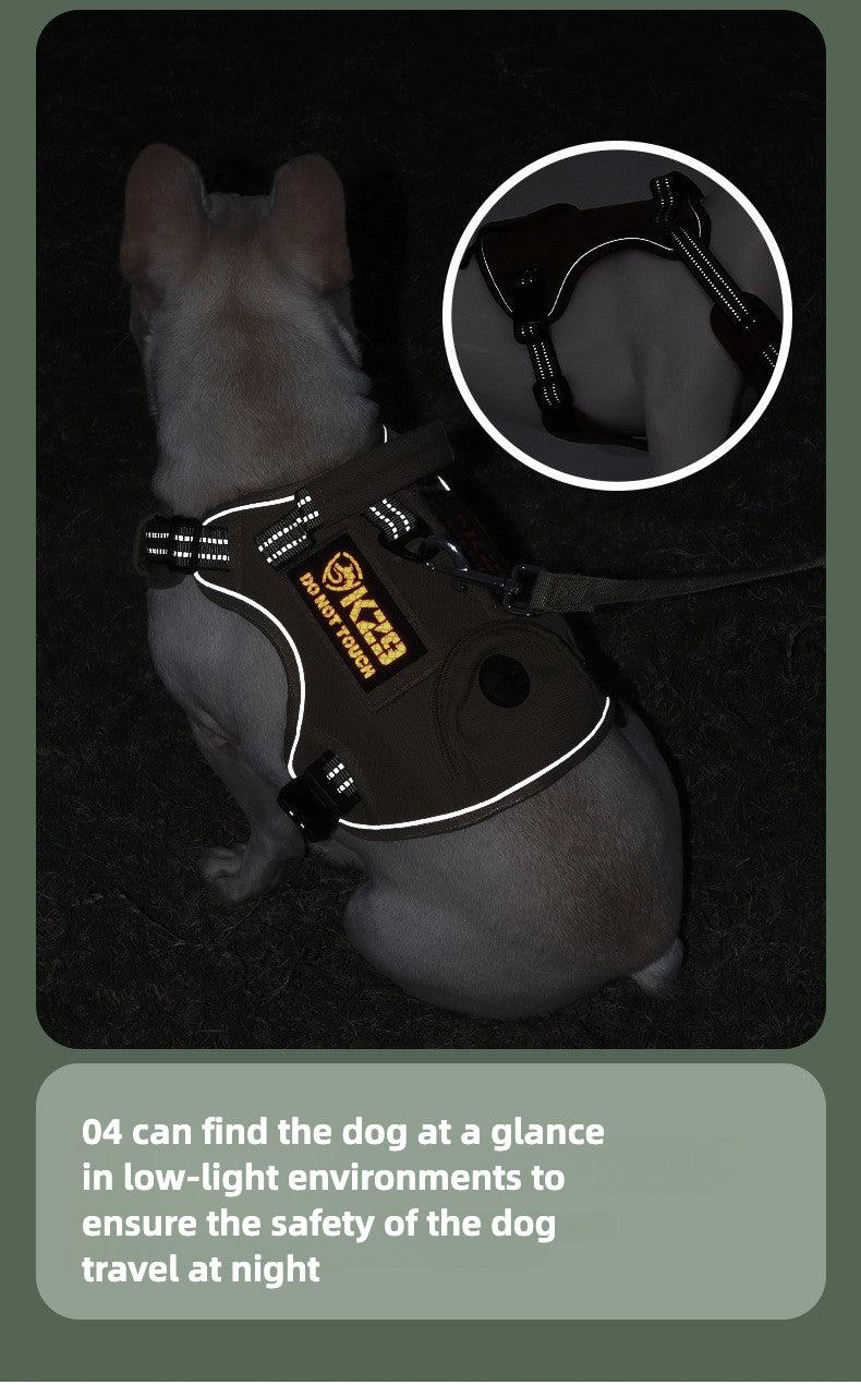 Dog Leash Vest Style Dog Harness Tactical Dog Harness Multifunctional tactical chest backpack