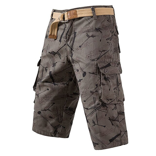 Short cargo camouflage multi-poches pour homme 