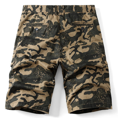 Short ample multi-poches à motif camouflage pour homme