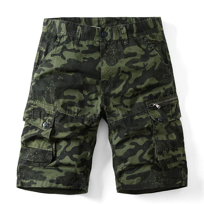 Short ample multi-poches à motif camouflage pour homme