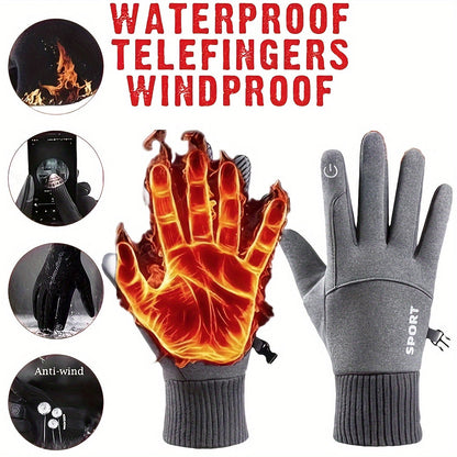 Outdoor Touch Screen Waterproof  Anti Slip Warm Full Fingers Gloves