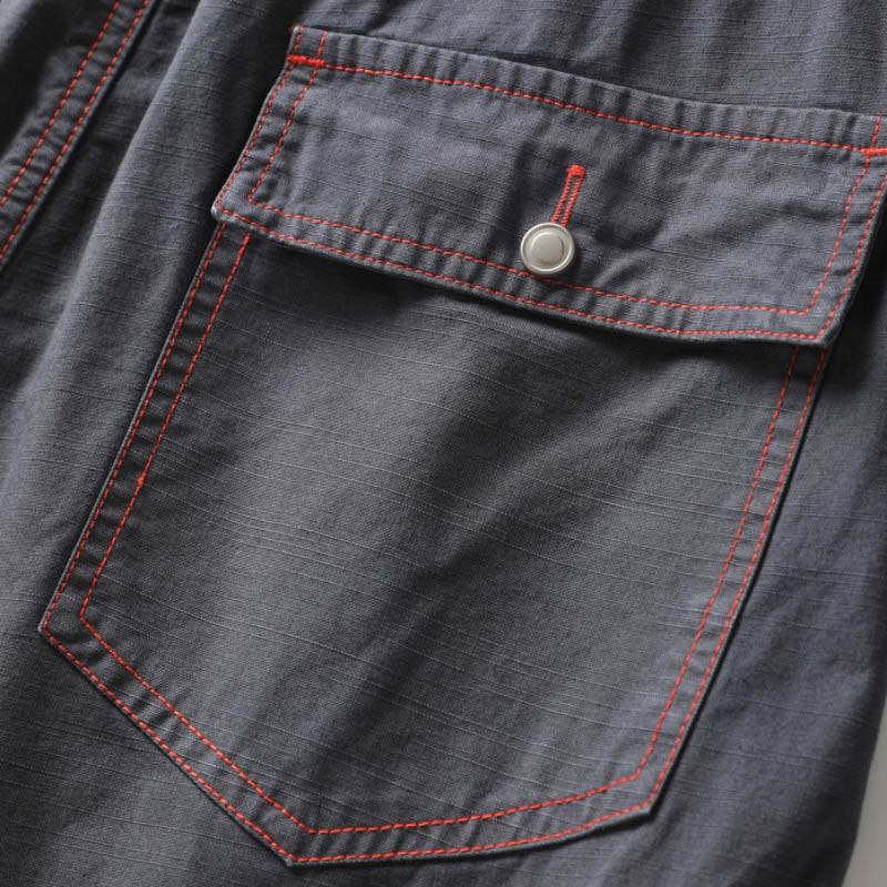 Short léger en coton délavé vert décontracté de couleur unie pour homme 
