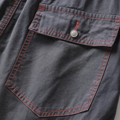 Short léger en coton délavé vert décontracté de couleur unie pour homme 