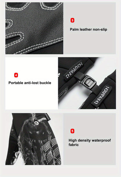 Waterproof Warm Touch Screen Gloves For Running Cycling Driving Skiing