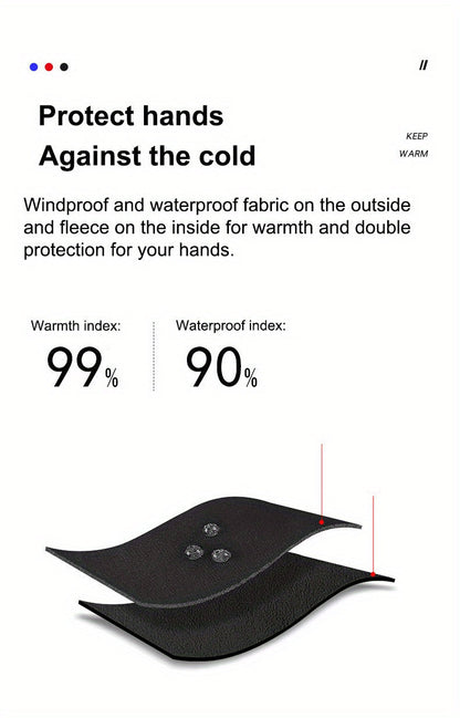 Waterproof Warm Touch Screen Gloves For Running Cycling Driving Skiing