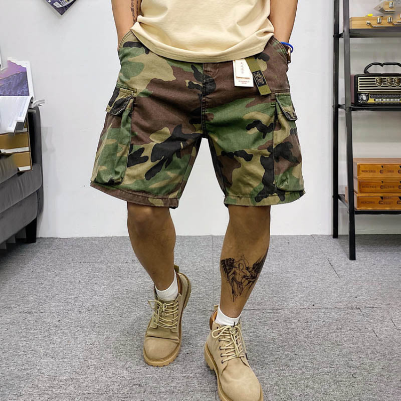 Classic Camo Men's Japanese Multi-pocket Design Outdoor Shorts