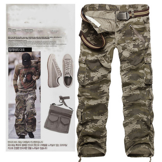 Cargo Camouflage Baggy Pants for Work and Outdoor Travel