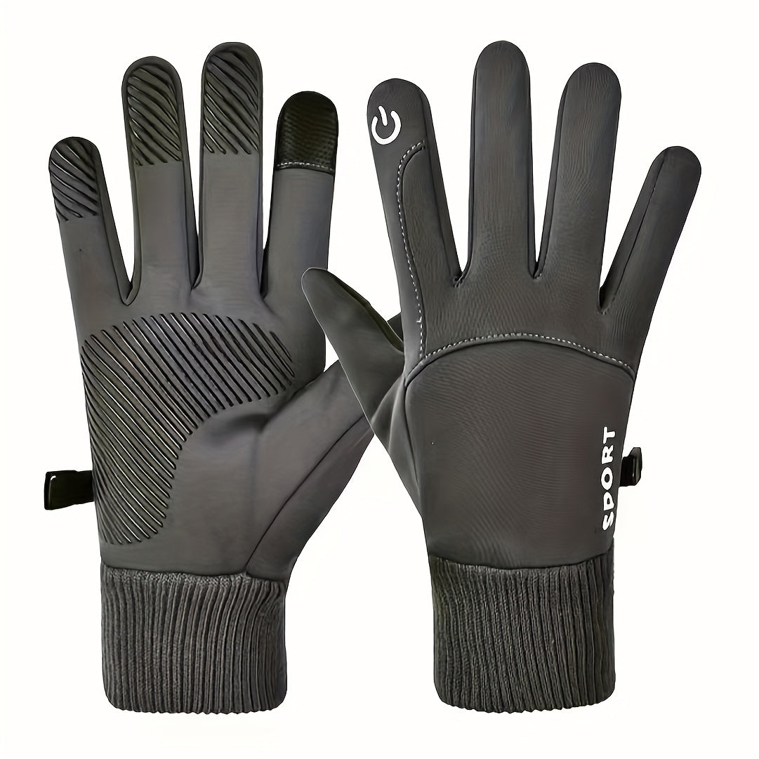 Outdoor Touch Screen Waterproof  Anti Slip Warm Full Fingers Gloves