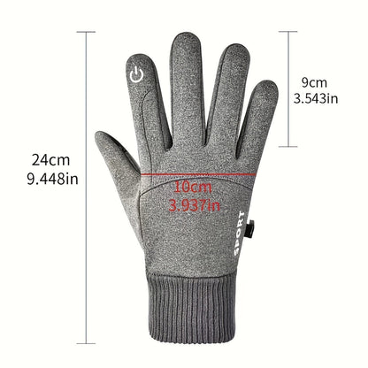Outdoor Touch Screen Waterproof  Anti Slip Warm Full Fingers Gloves