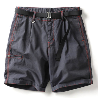Short léger en coton délavé vert décontracté de couleur unie pour homme 