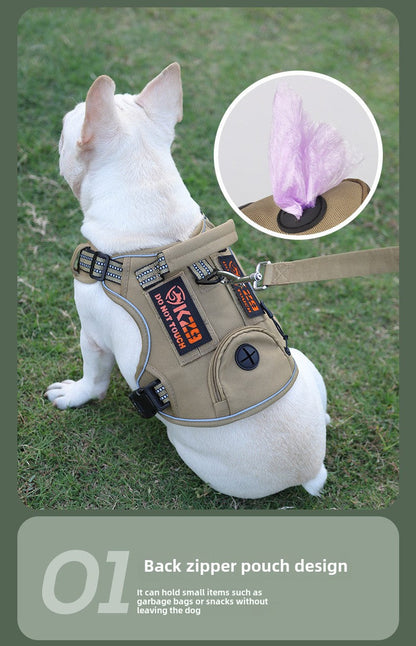Dog Leash Vest Style Dog Harness Tactical Dog Harness Multifunctional tactical chest backpack
